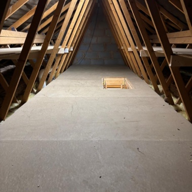 Loft boarding in a home at Branston near Burton on Trent, Staffordshire